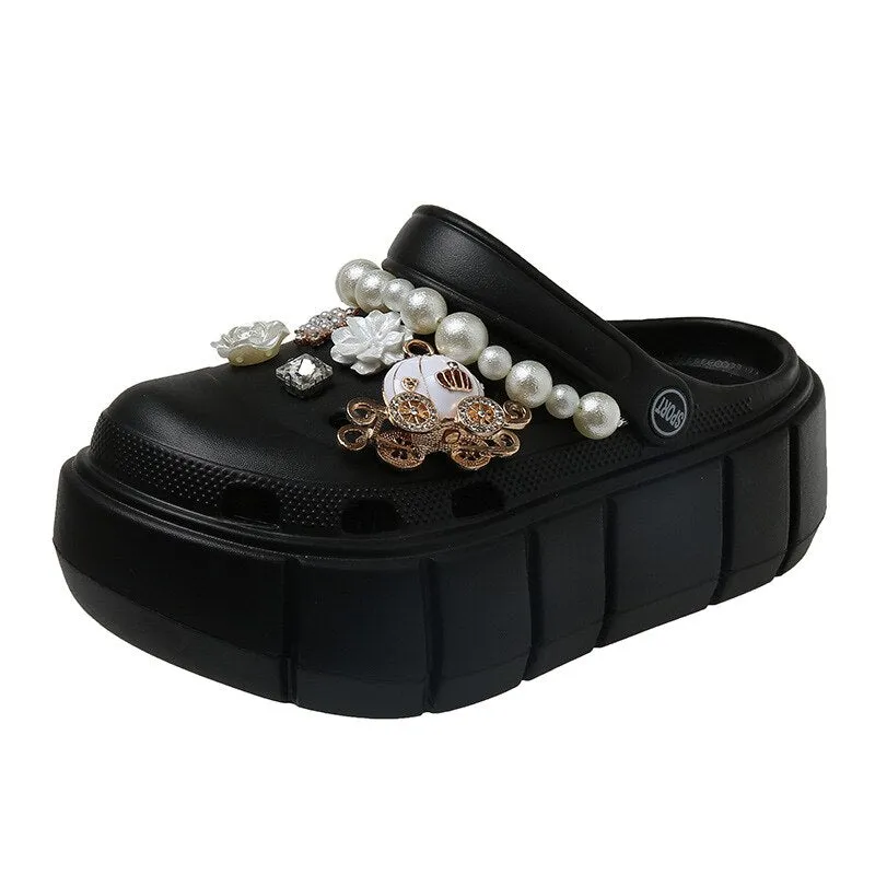 Summer Women Slippers Platform Clogs Outdoor Garden Shoes Female Pool Sandals Bathroom Flip Flops Mules Ladies Beach Slides