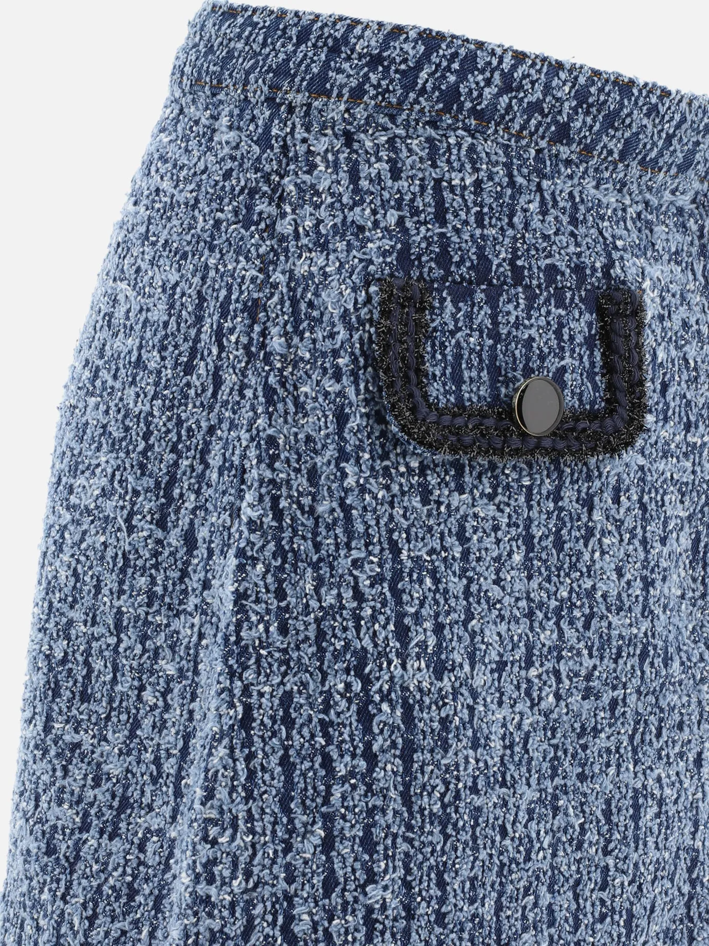 Textured denim skirt