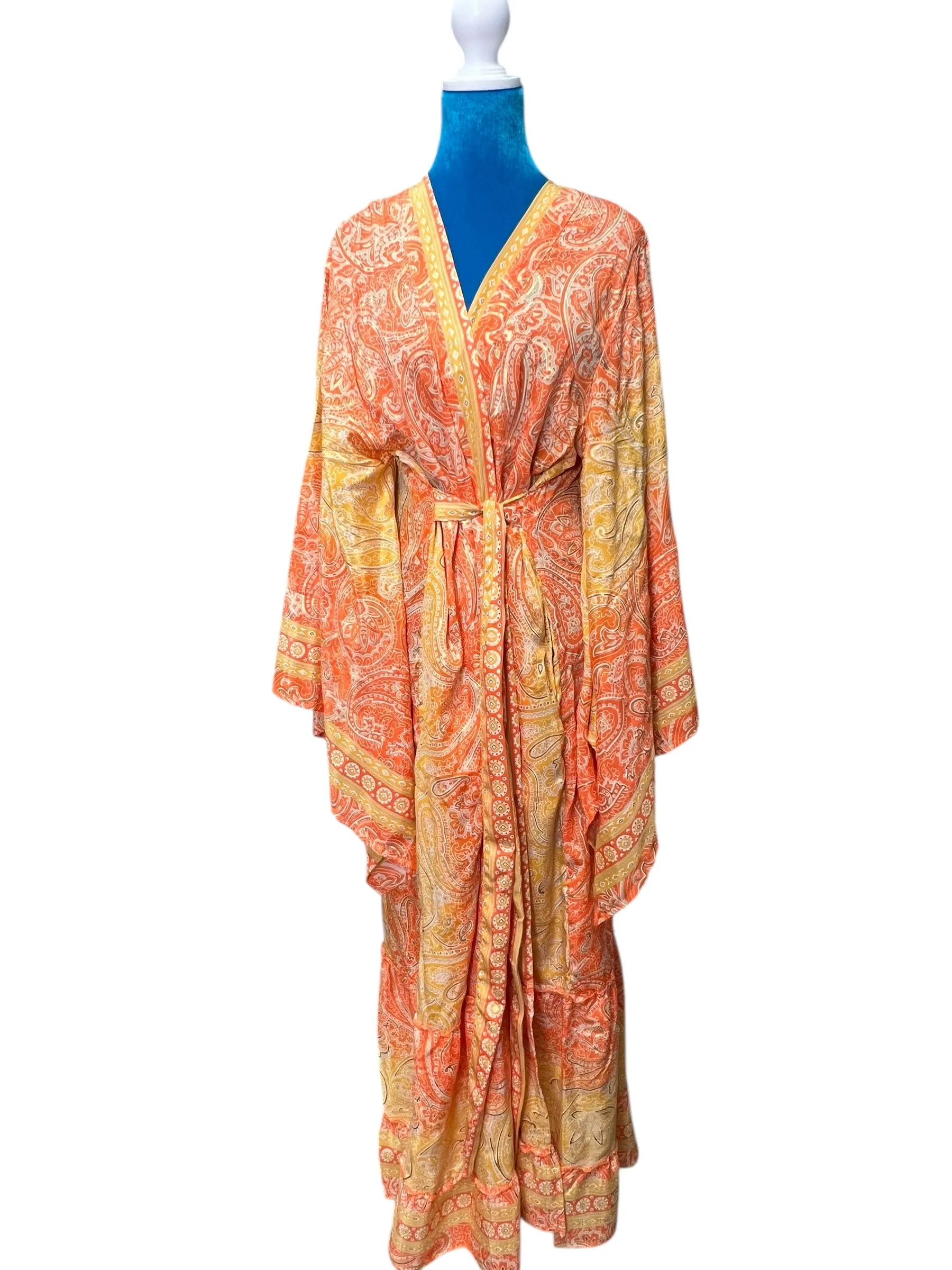 The Sunset Spice Silk Kimono Set