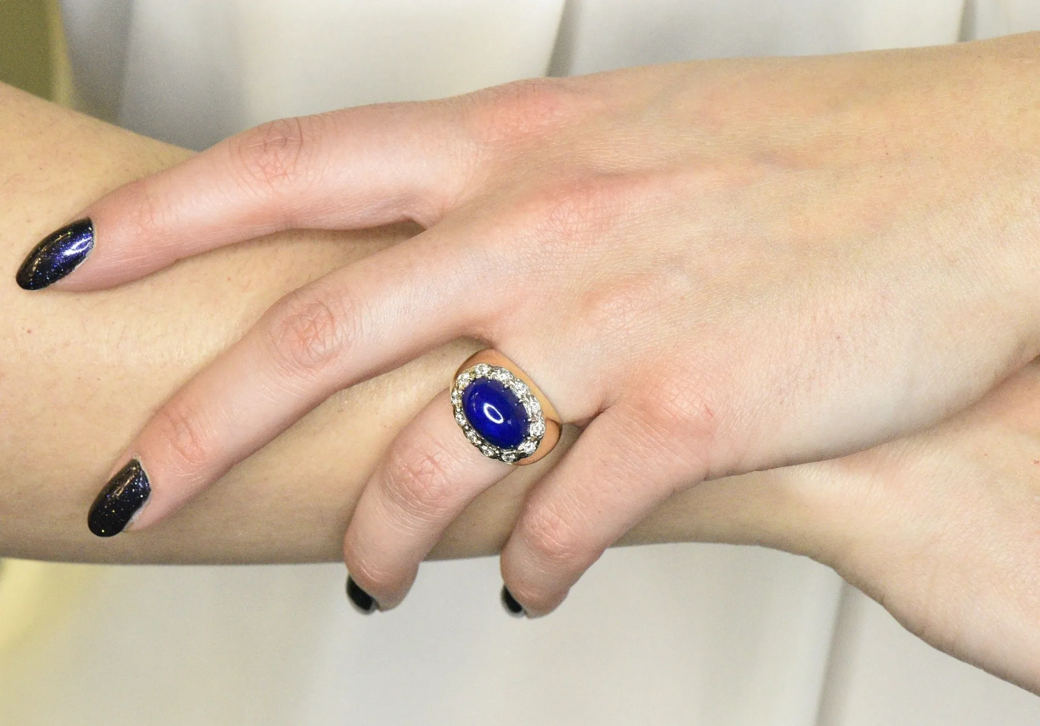 Tiffany & Co. Diamond Lapis Lazuli 18 Karat Gold Cocktail Ring