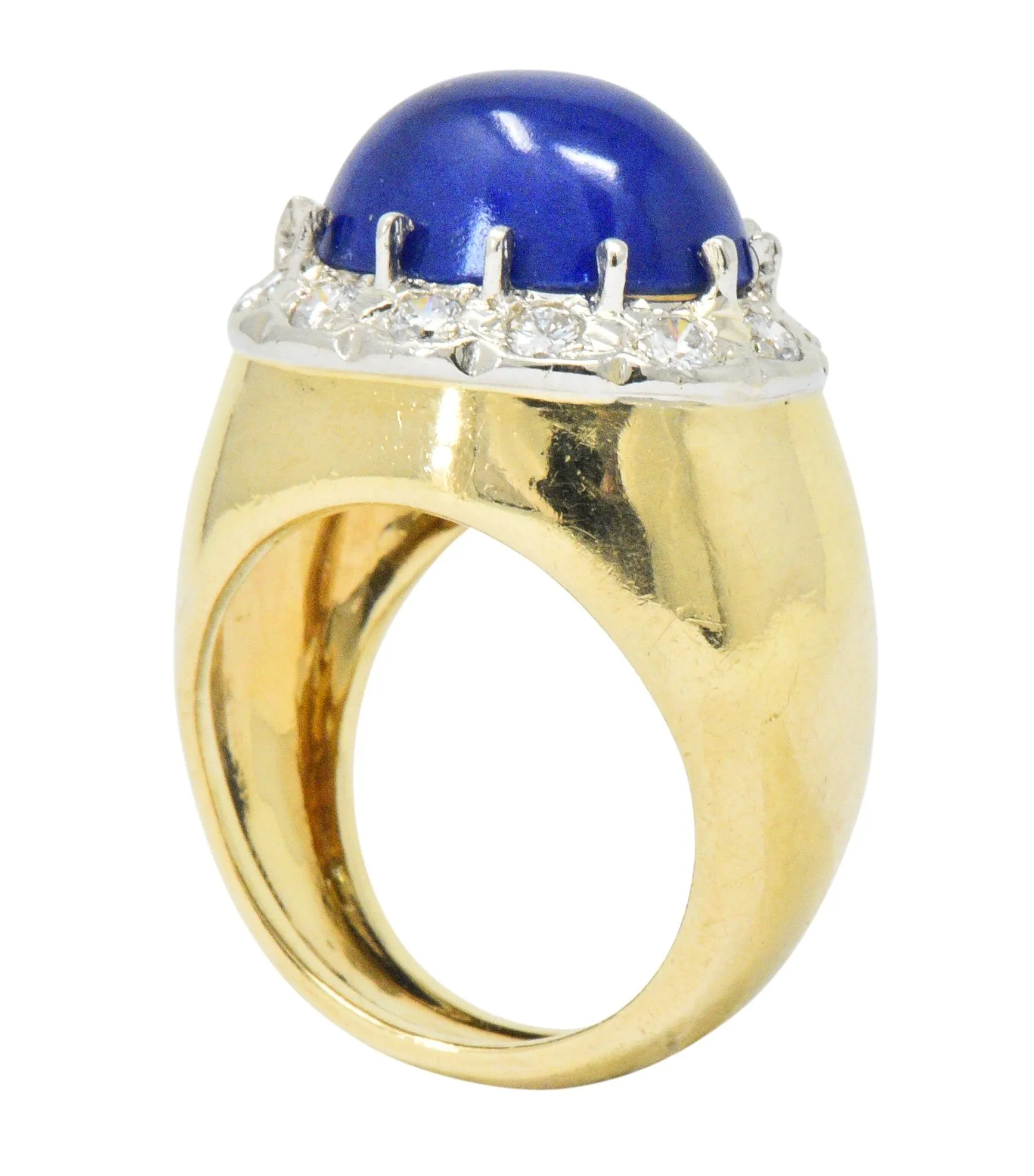 Tiffany & Co. Diamond Lapis Lazuli 18 Karat Gold Cocktail Ring