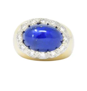 Tiffany & Co. Diamond Lapis Lazuli 18 Karat Gold Cocktail Ring