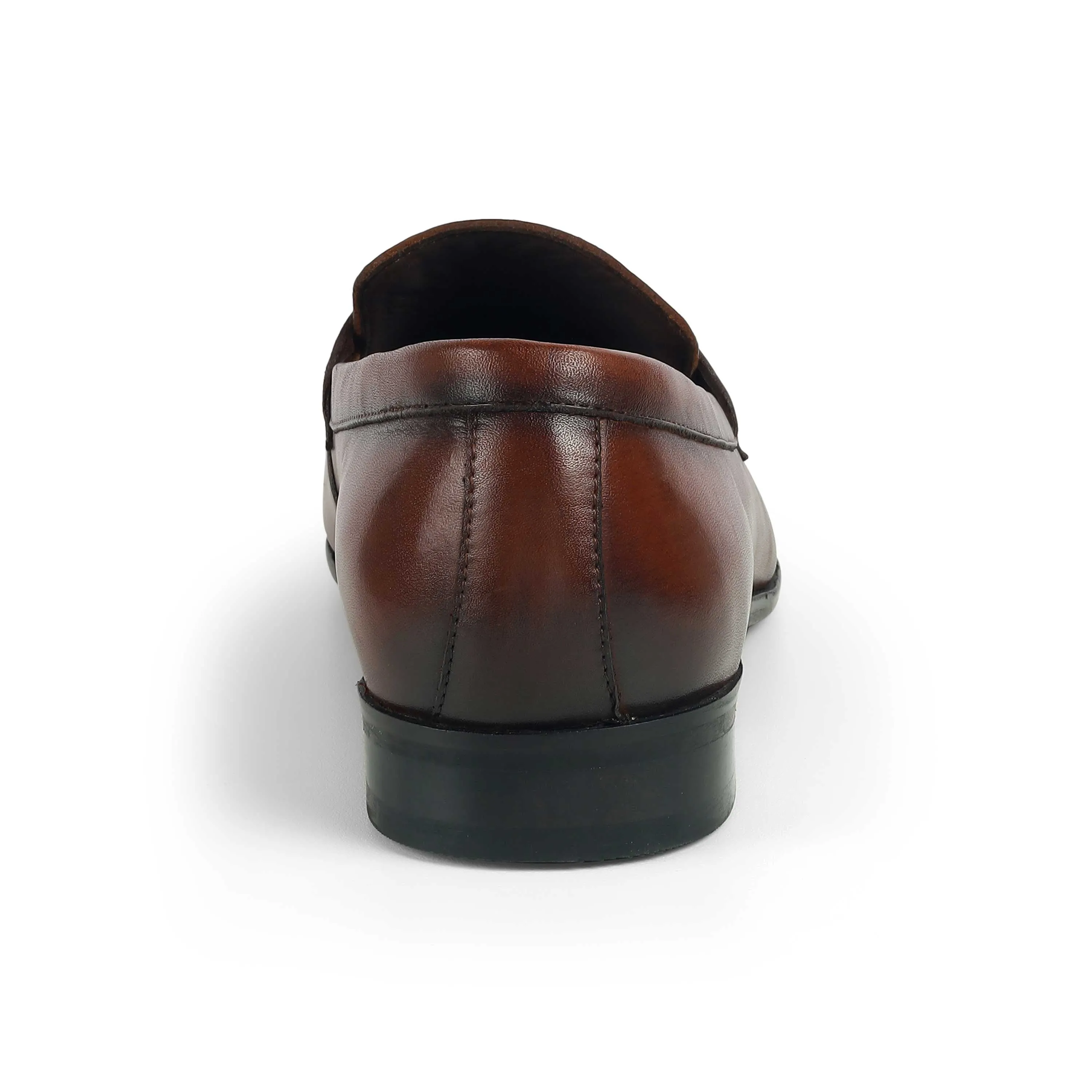 Tresmode Salved Cognac Men's Leather Penny Loafers