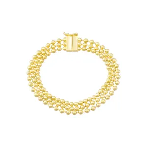 Triple Row Beaded Ball Bracelet