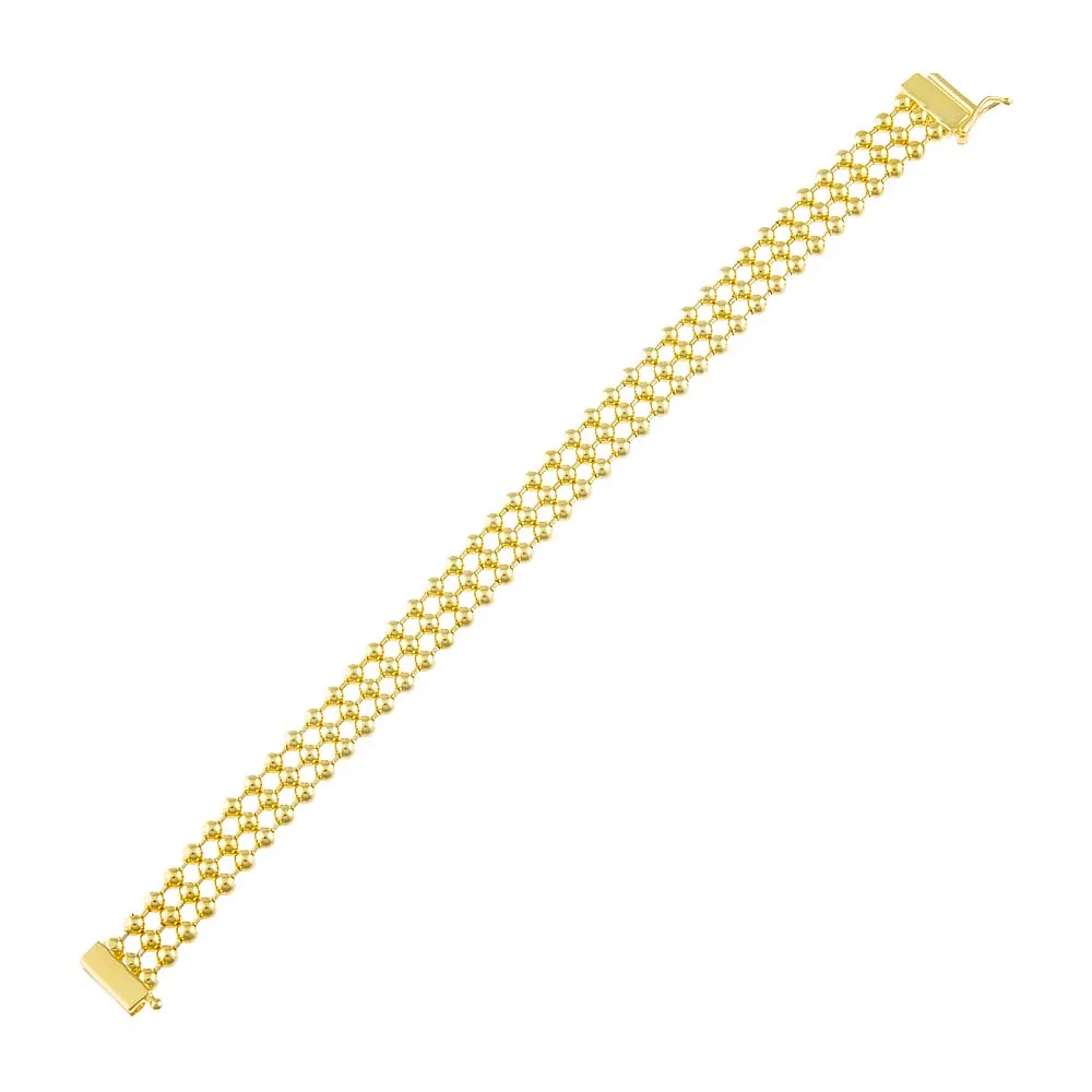 Triple Row Beaded Ball Bracelet