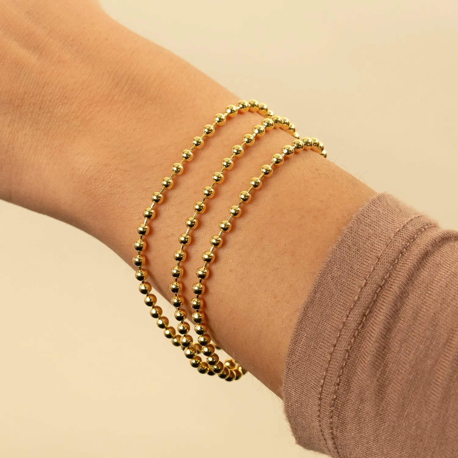 Triple Row Beaded Ball Bracelet