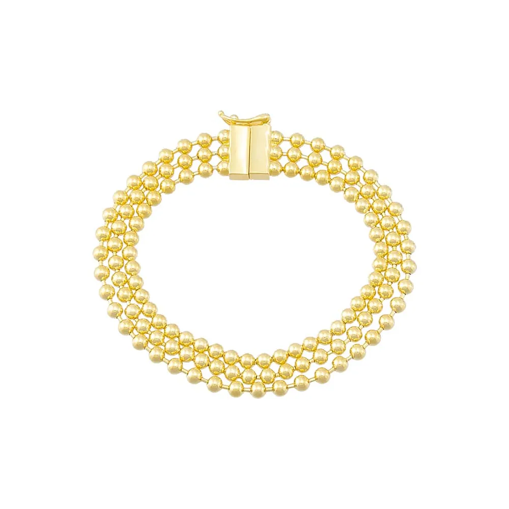 Triple Row Beaded Ball Bracelet