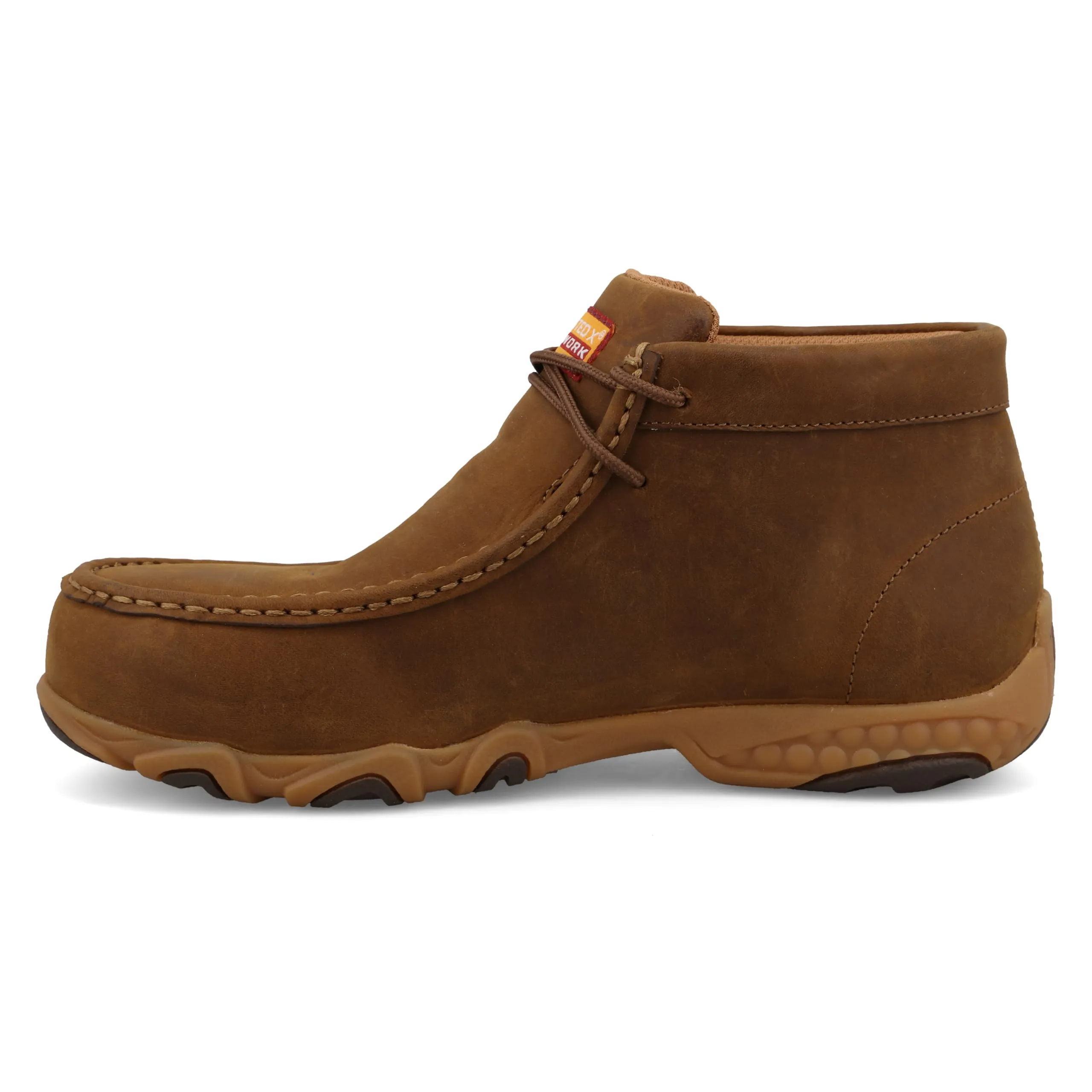 Twisted X Women's Work Chukka Driving Moc, Moc Toe Steel Toe with CellStretch, Pecan, 6.5 W