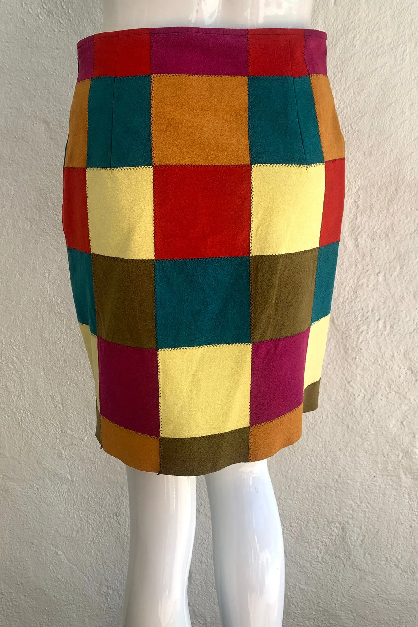 Ultrasuede Patchwork Coat & Skirt Set