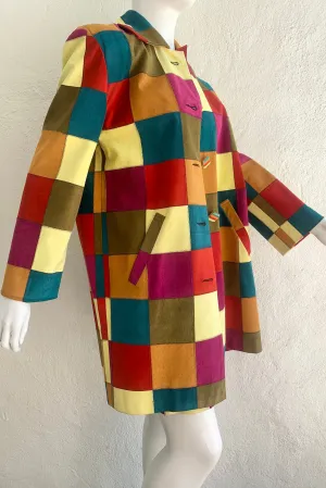Ultrasuede Patchwork Coat & Skirt Set
