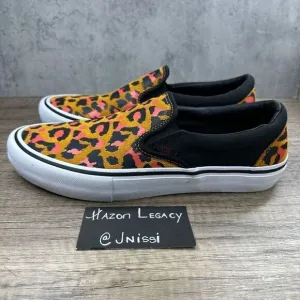 Vans Ultracush~Men’s~Pro Leopard Blk. Inca Gold Orange Pattern Sneakers~Sz 10.5