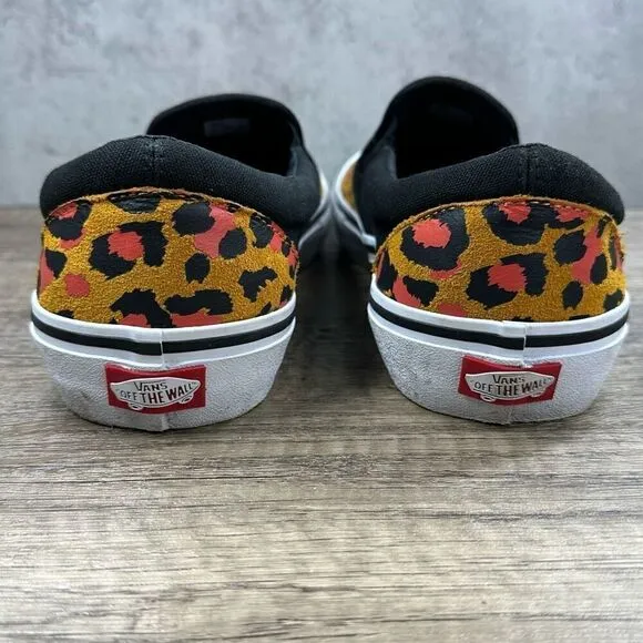 Vans Ultracush~Men’s~Pro Leopard Blk. Inca Gold Orange Pattern Sneakers~Sz 10.5