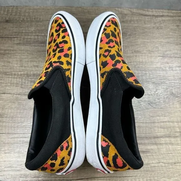 Vans Ultracush~Men’s~Pro Leopard Blk. Inca Gold Orange Pattern Sneakers~Sz 10.5