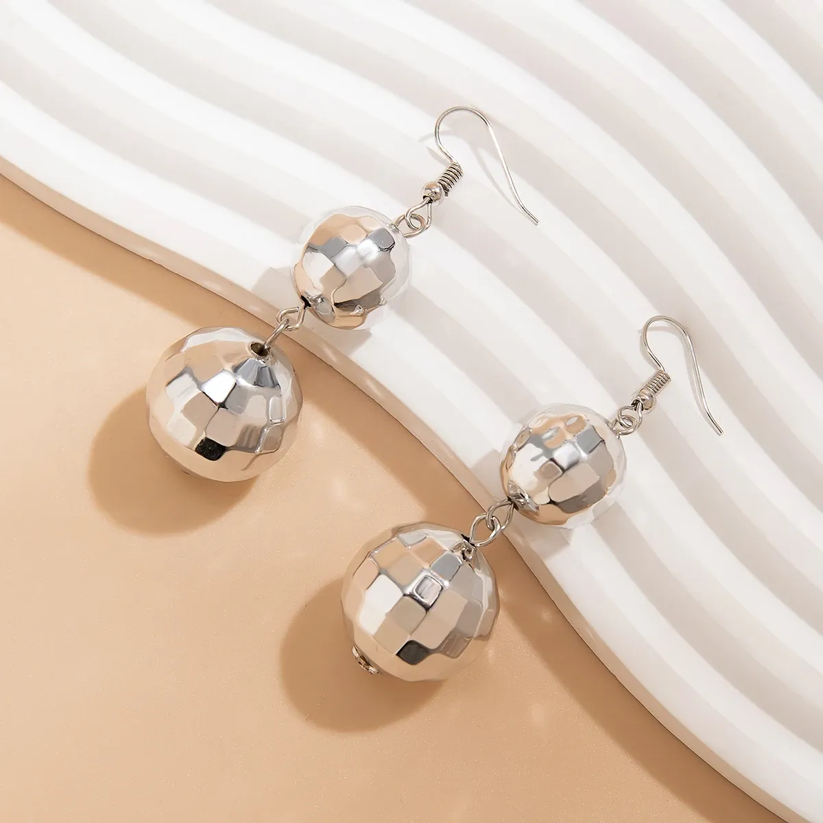 Vintage Acrylic Disco Ball Drop Earrings