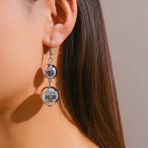 Vintage Acrylic Disco Ball Drop Earrings