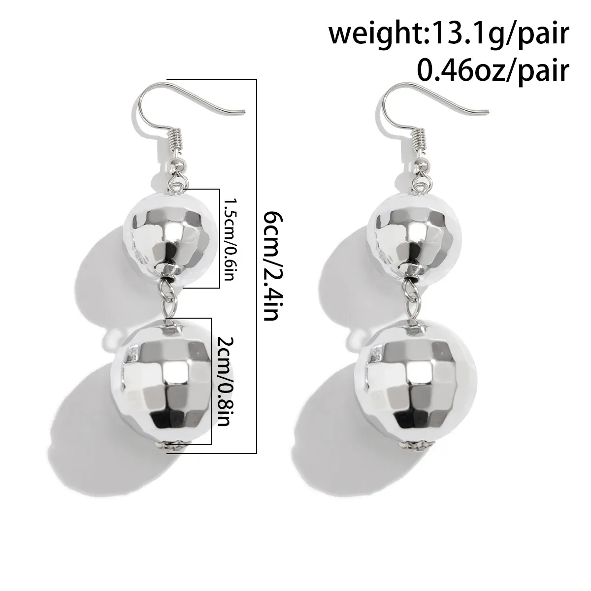 Vintage Acrylic Disco Ball Drop Earrings