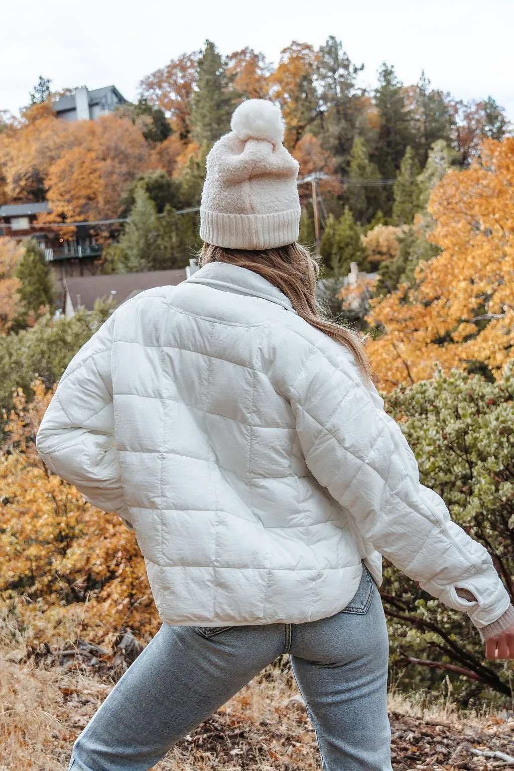 White Zip Up Puffer Jacket - FINAL SALE