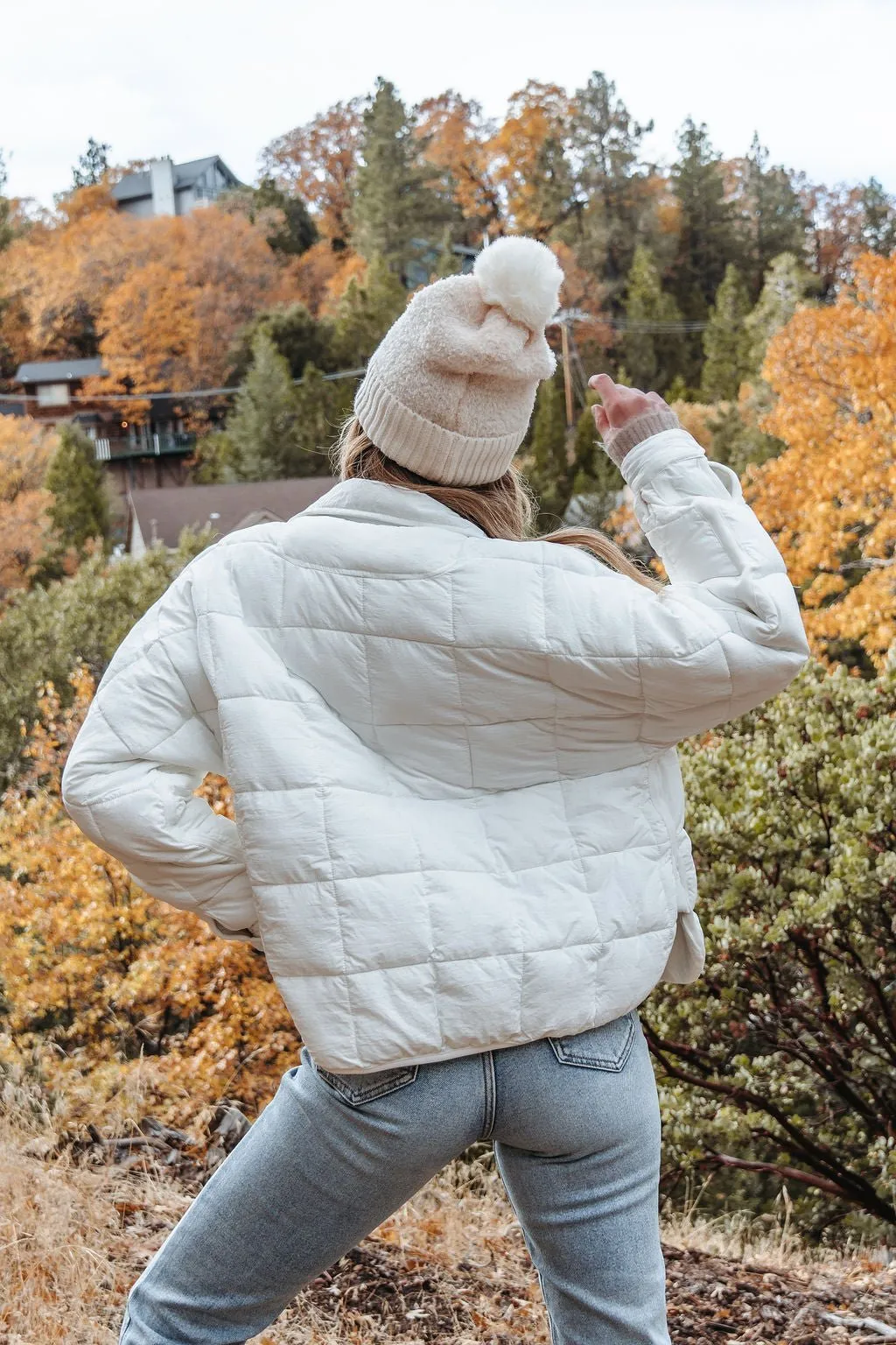 White Zip Up Puffer Jacket - FINAL SALE