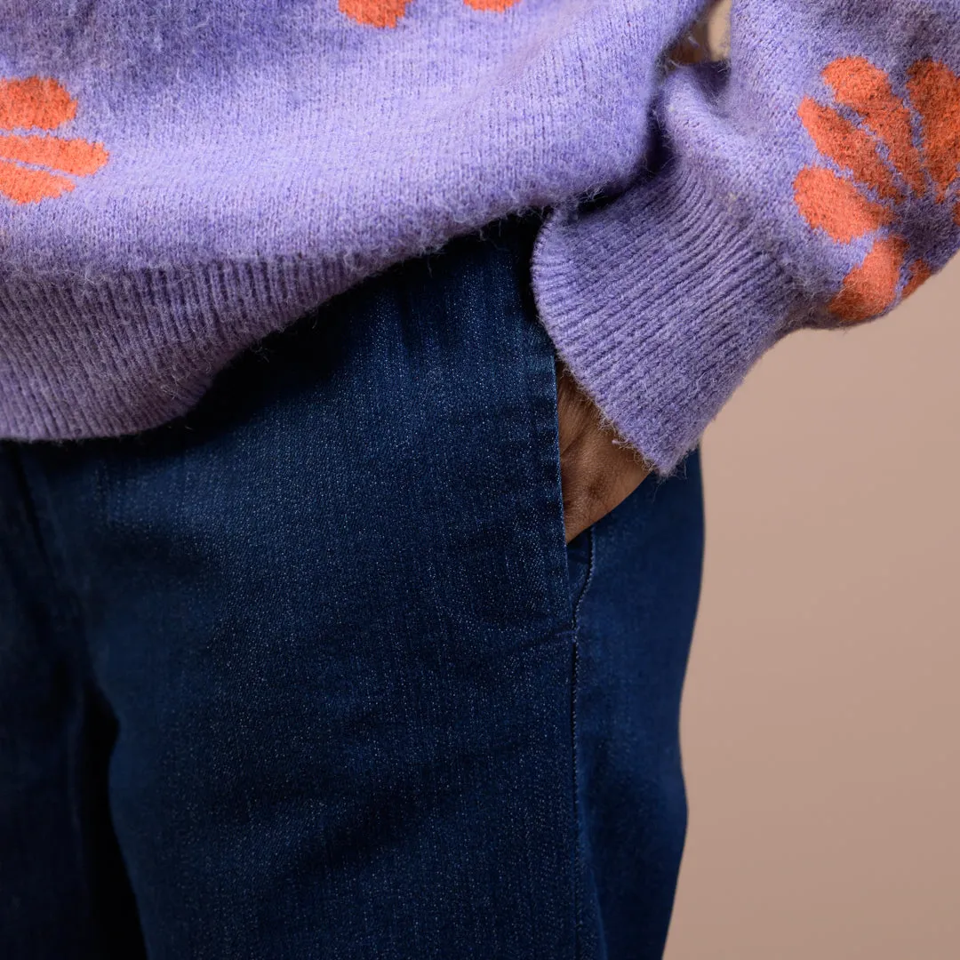 Wide Leg Power Stretch | Denim Trouser For Women