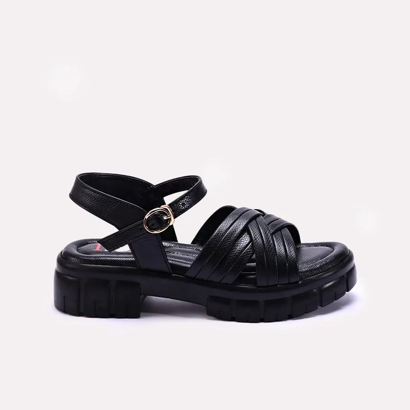 Womens Black Chunky Casual Sandals 0421472