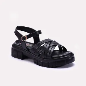 Womens Black Chunky Casual Sandals 0421472