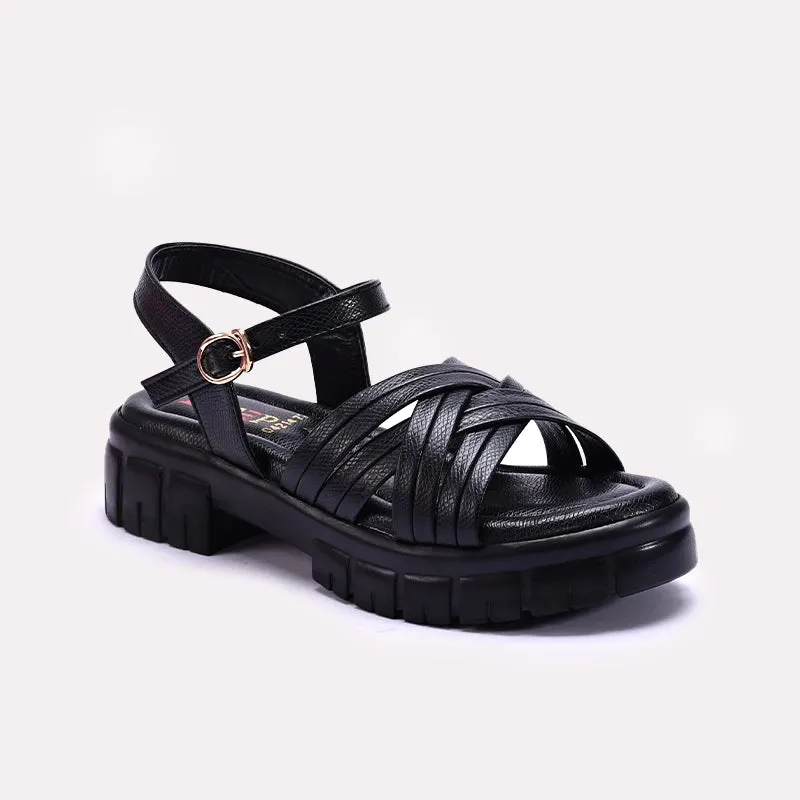 Womens Black Chunky Casual Sandals 0421472