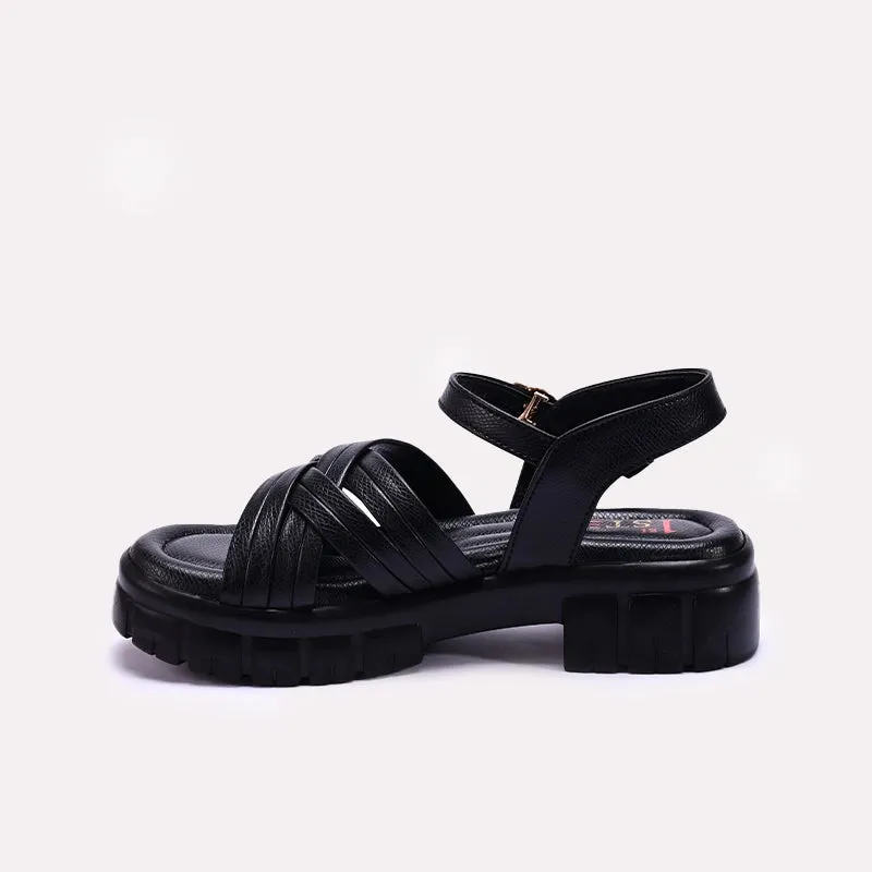 Womens Black Chunky Casual Sandals 0421472