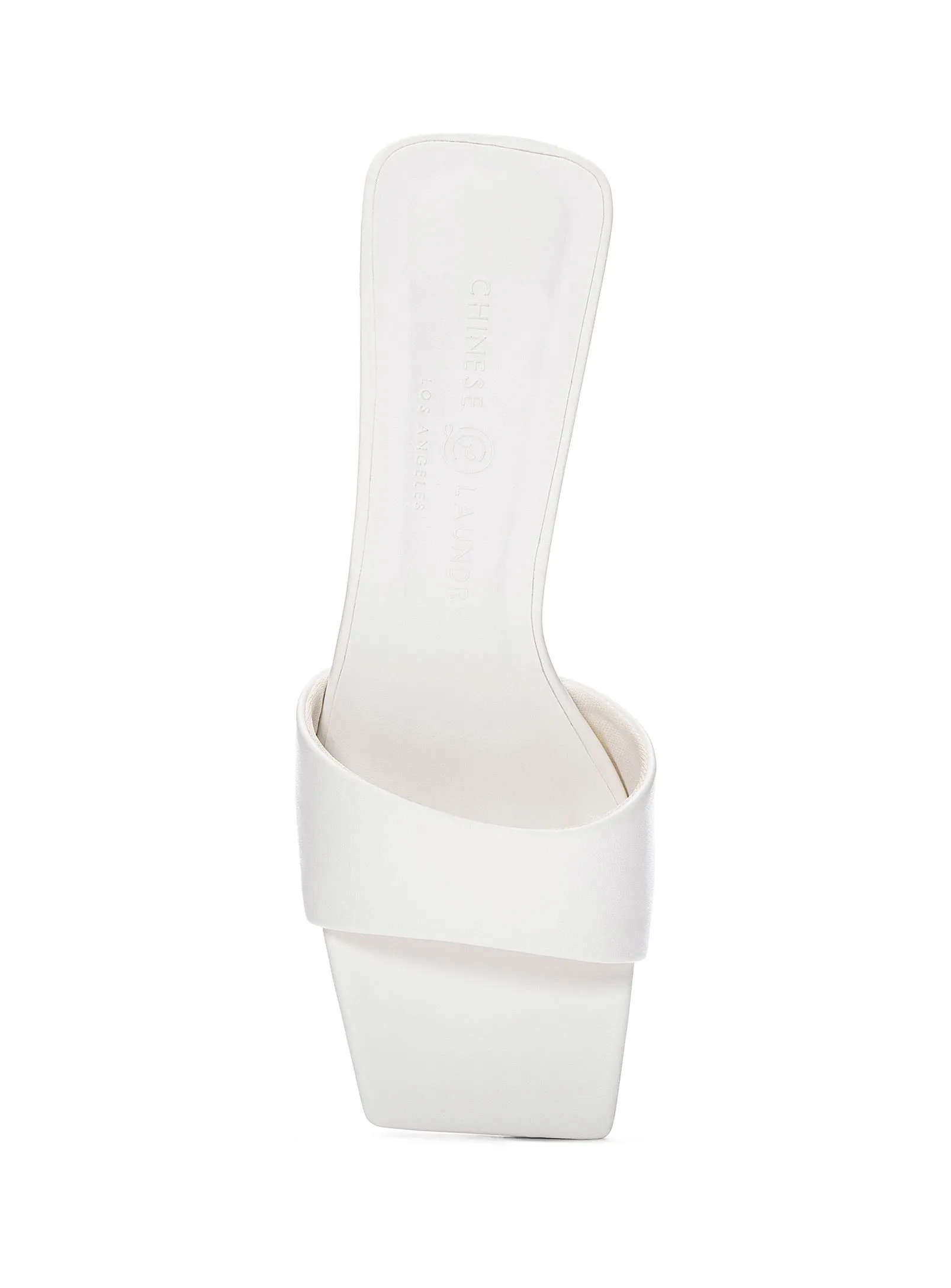 Yanda Angular Heeled Mule in White